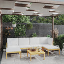 7 Piece Garden Lounge Set with Cushions Cream Solid Acacia Wood