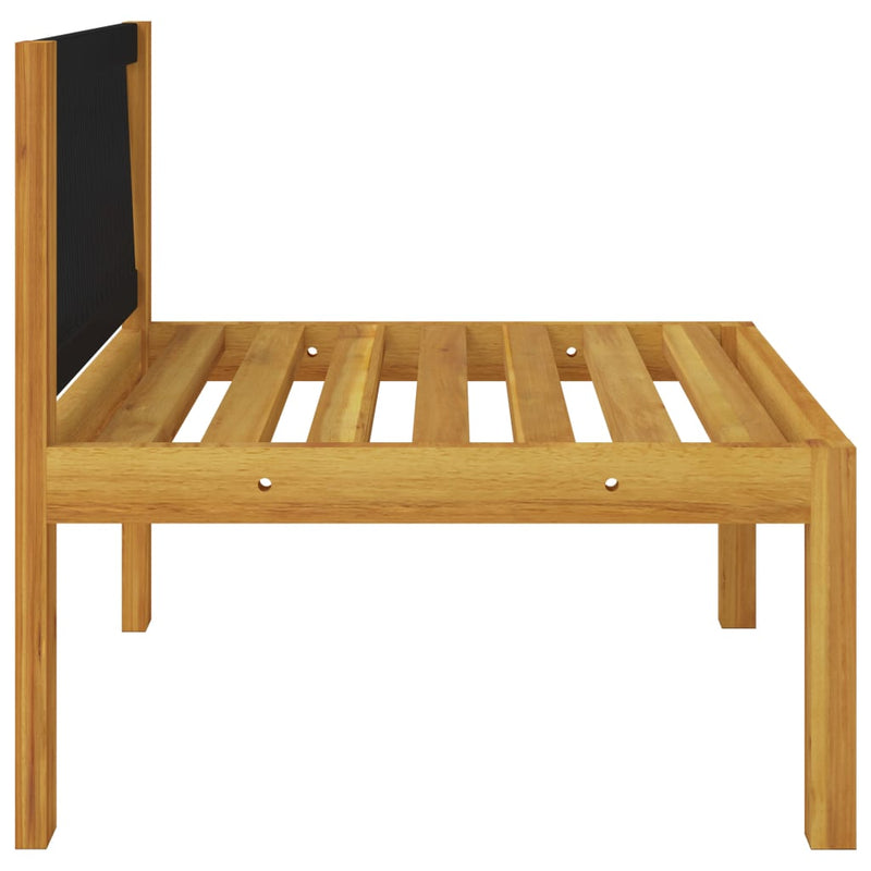 4 Piece Garden Lounge Set with Cushions Cream Solid Acacia Wood.