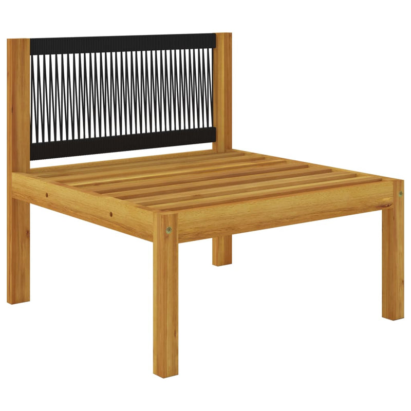 4 Piece Garden Lounge Set with Cushions Cream Solid Acacia Wood