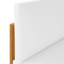 4 Piece Garden Lounge Set with Cushions Cream Solid Acacia Wood