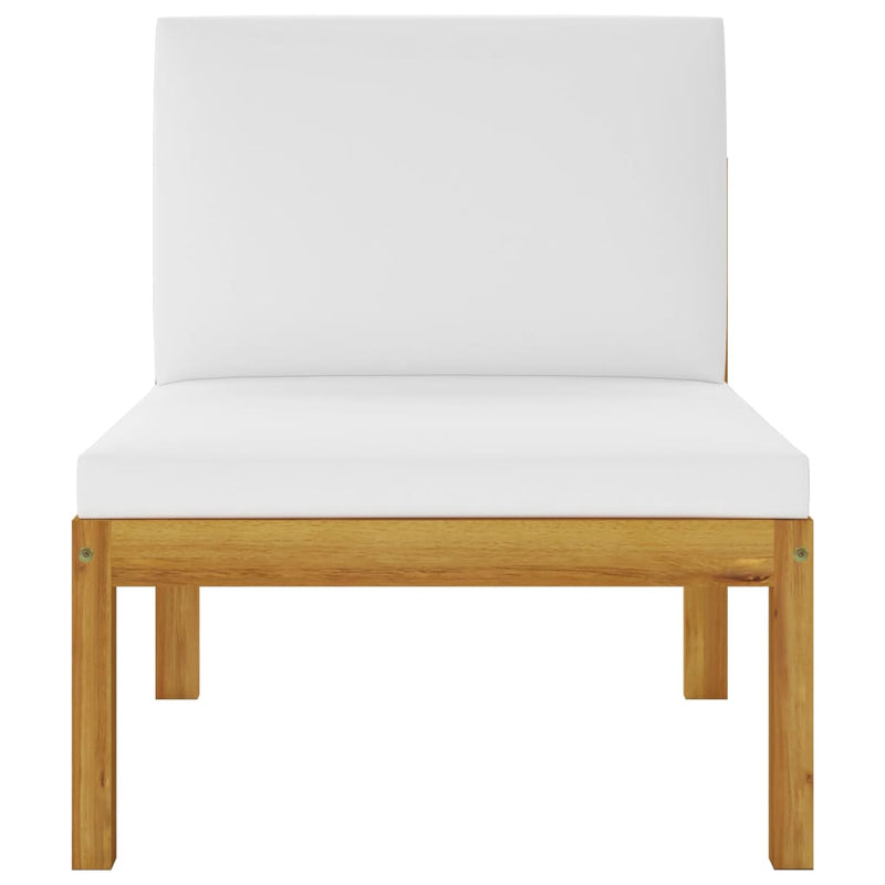 8 Piece Garden Lounge Set with Cushions Cream Solid Acacia Wood