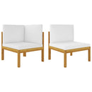 2 Piece Garden Lounge Set with Cushions Solid Acacia Wood