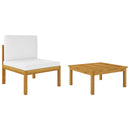2 Piece Garden Lounge Set with Cushions Solid Acacia Wood