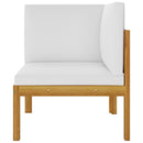 Garden Corner Sofa with Cushions Solid Acacia Wood