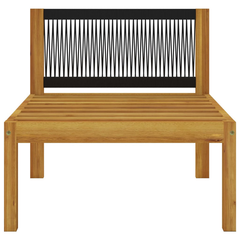 Garden Middle Sofa with Cushions Solid Acacia Wood