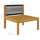 Garden Middle Sofa with Cushions Solid Acacia Wood.