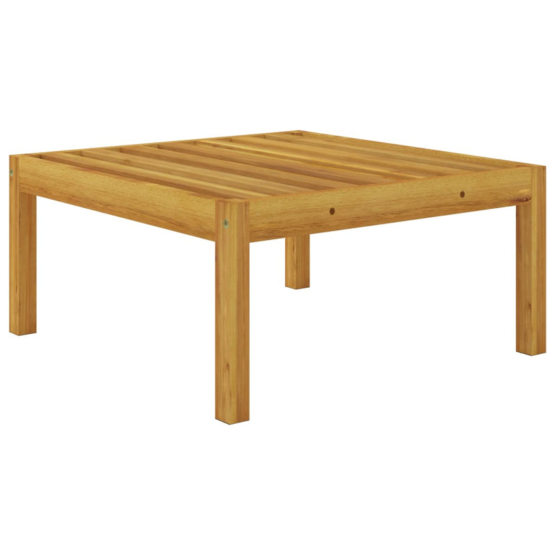 Garden Footstool with Cushion Solid Acacia Wood