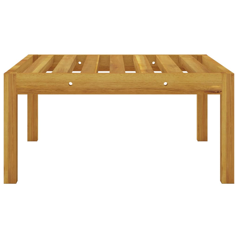 Garden Footstool with Cushion Solid Acacia Wood