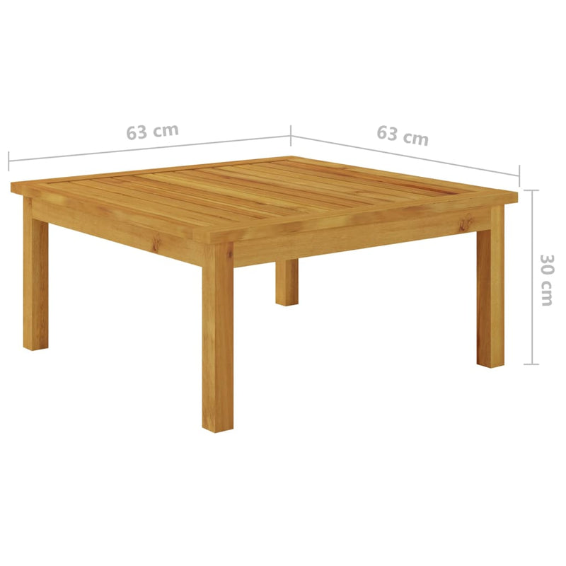Garden Lounge Table 63x63x30 cm Solid Acacia Wood.