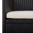 5 Piece Garden Dining Set Black Poly Rattan and Acacia Wood