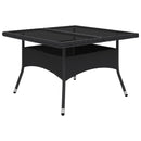 9 Piece Garden Dining Set Poly Rattan and Glass Black