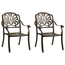 Garden Chairs 2 pcs Cast Aluminium Bronze