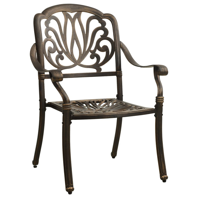 Garden Chairs 2 pcs Cast Aluminium Bronze