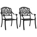 Garden Chairs 2 pcs Cast Aluminium Black