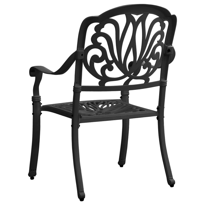 Garden Chairs 2 pcs Cast Aluminium Black