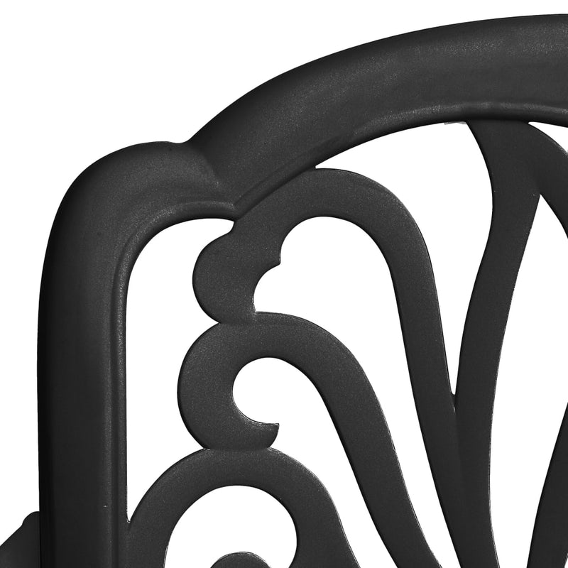 Garden Chairs 2 pcs Cast Aluminium Black