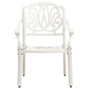 Garden Chairs 2 pcs Cast Aluminium White