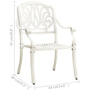 Garden Chairs 2 pcs Cast Aluminium White