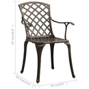 Garden Chairs 4 pcs Cast Aluminium Bronze