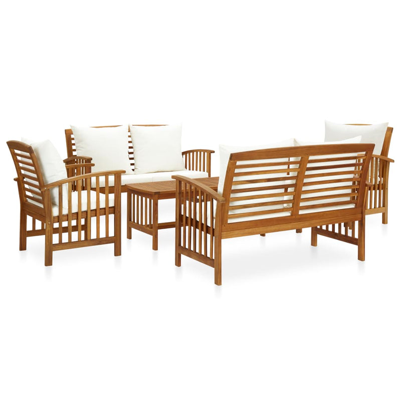 5 Piece Garden Lounge Set with Cushions Solid Acacia Wood (310257+310260+310263)