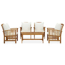 5 Piece Garden Lounge Set with Cushions Solid Acacia Wood (310255+2x310257)