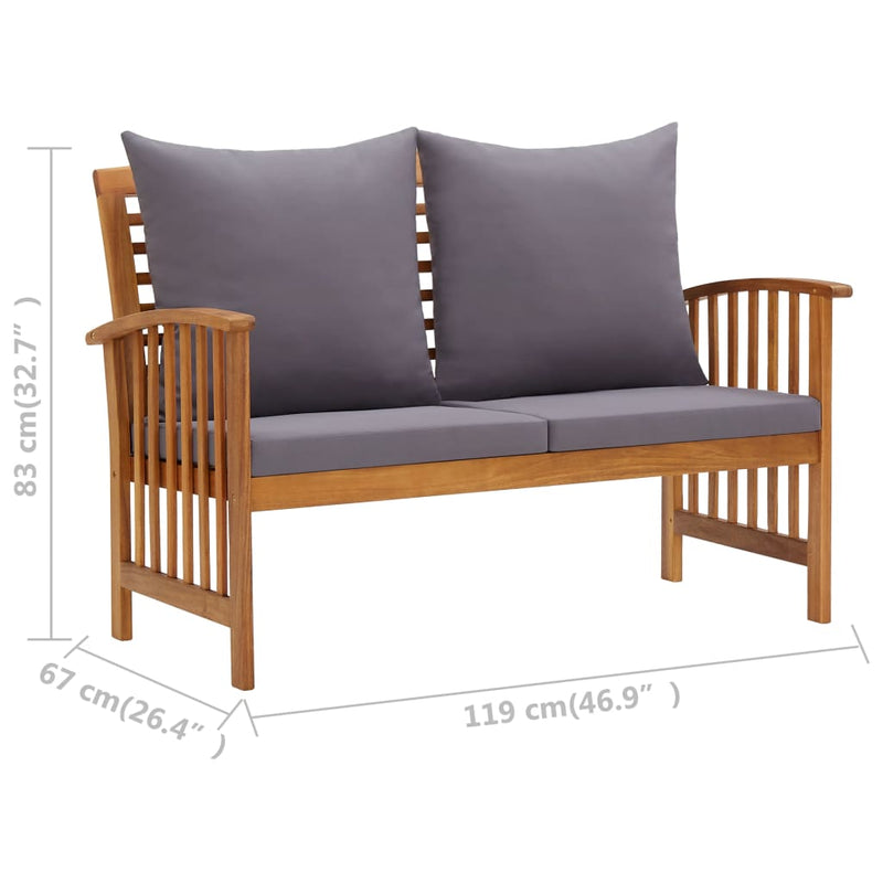 4 Piece Garden Lounge Set with Cushions Solid Acacia Wood (310258+310264)
