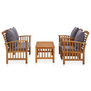 4 Piece Garden Lounge Set with Cushions Solid Acacia Wood (310258+310264)
