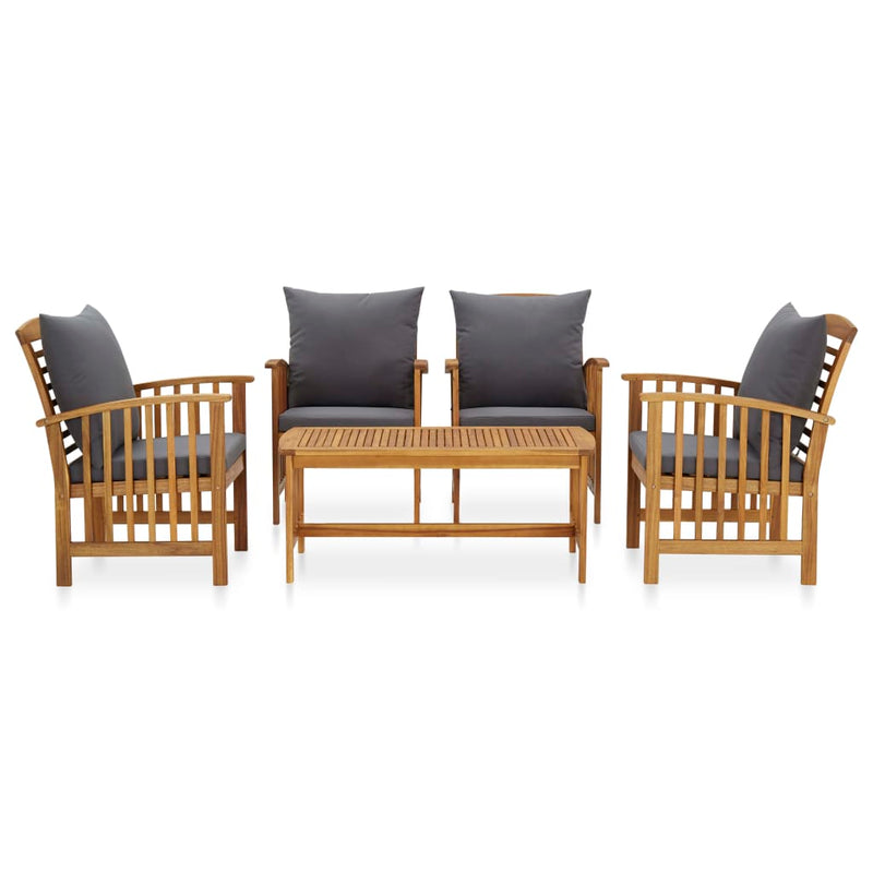 5 Piece Garden Lounge Set with Cushions Solid Acacia Wood (310255+2x310258)