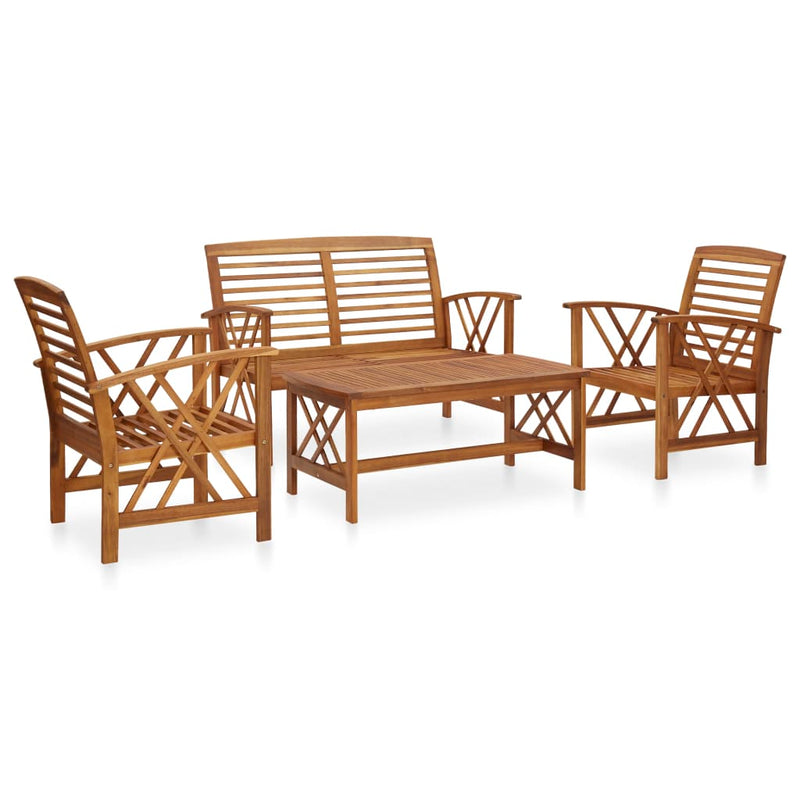 4 Piece Garden Lounge Set Solid Acacia Wood (310266+310272)