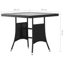3 Piece Garden Dining Set Poly Rattan Black