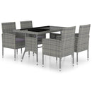 5 Piece Garden Dining Set Poly Rattan Anthracite & Grey