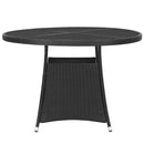 7 Piece Garden Dining Set Poly Rattan Black