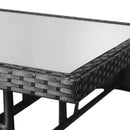 5 Piece Garden Dining Set Poly Rattan Black