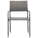 5 Piece Garden Dining Set Poly Rattan Grey