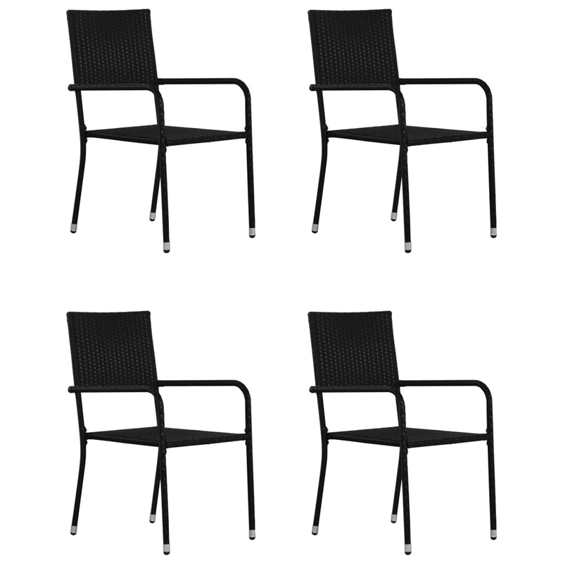 5 Piece Garden Dining Set Poly Rattan Anthracite