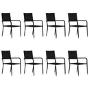 9 Piece Garden Dining Set Poly Rattan Black