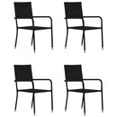 5 Piece Garden Dining Set Poly Rattan Black