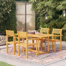 5 Piece Garden Dining Set Solid Teak Wood