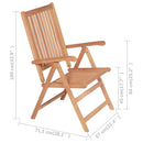 7 Piece Garden Dining Set Solid Teak Wood