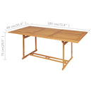 9 Piece Garden Dining Set Solid Teak Wood