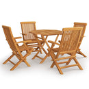 5 Piece Garden Dining Set Solid Teak Wood