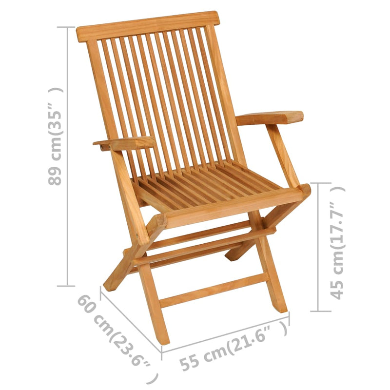 5 Piece Garden Dining Set Solid Teak Wood.
