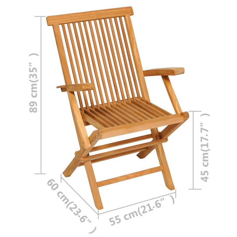 5 Piece Garden Dining Set Solid Teak Wood.
