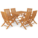 7 Piece Garden Dining Set Solid Teak Wood