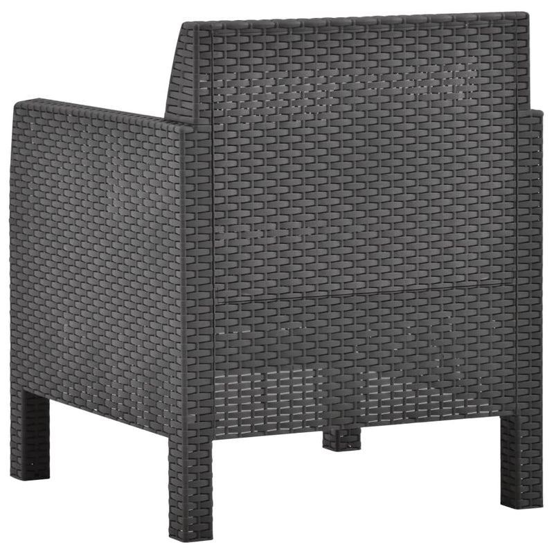 Garden Chair with Cushion PP Anthracite