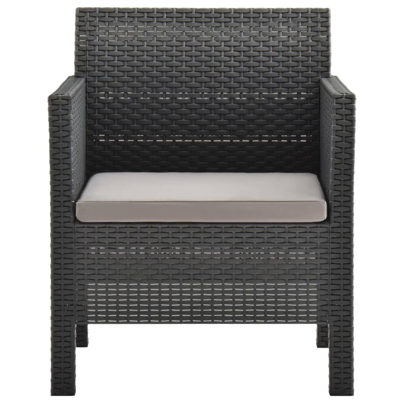 2 Piece Garden Lounge Set with Cushion PP Anthracite