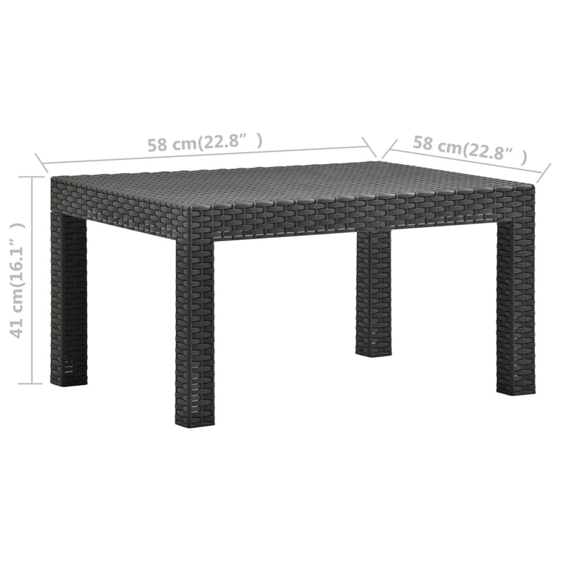 2 Piece Garden Lounge Set with Cushion PP Anthracite
