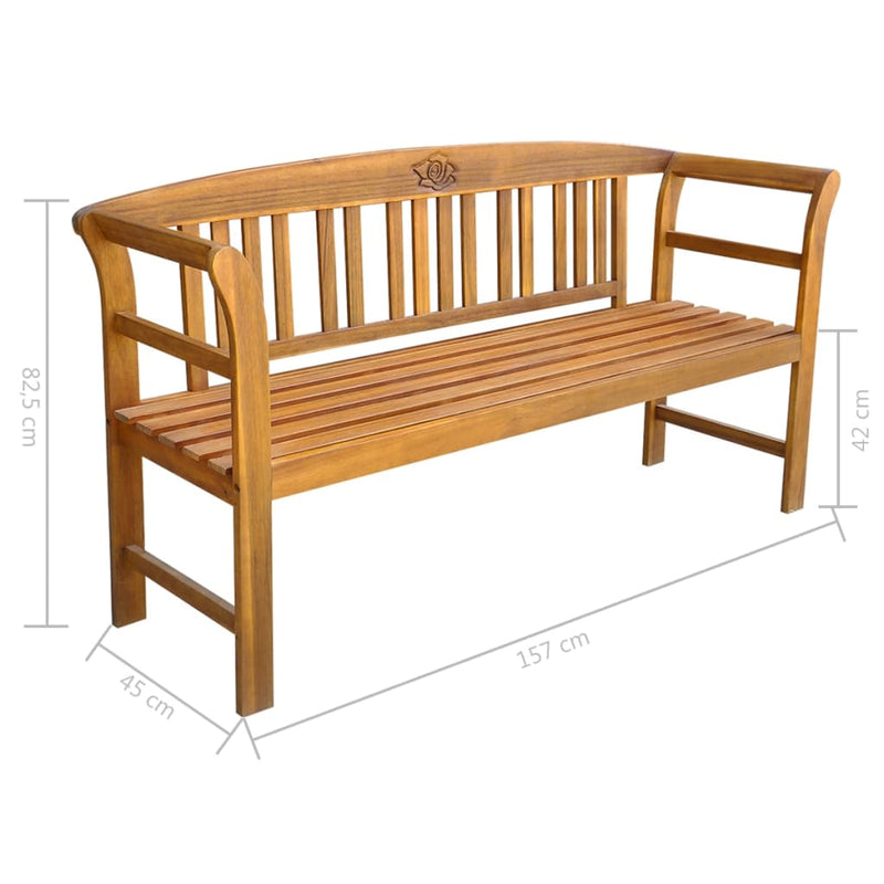 Garden Bench with Cushion 157 cm Solid Acacia Wood