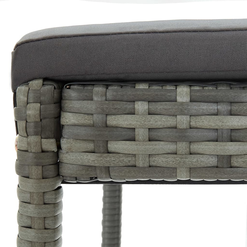 5 Piece Garden Bar Set with Cushions Poly Rattan Grey
