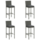 5 Piece Garden Bar Set with Cushions Poly Rattan Grey